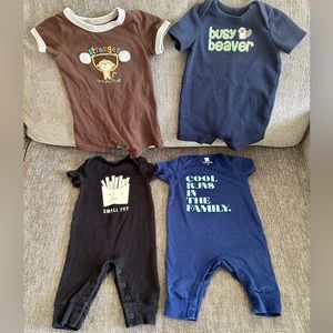 3m Bundle of Baby Boy Rompers, 2 pants + 2 shorts